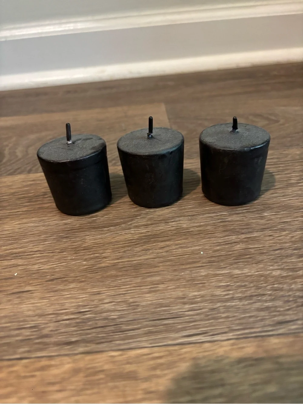 Set of 3 Black Candles for Home Accents